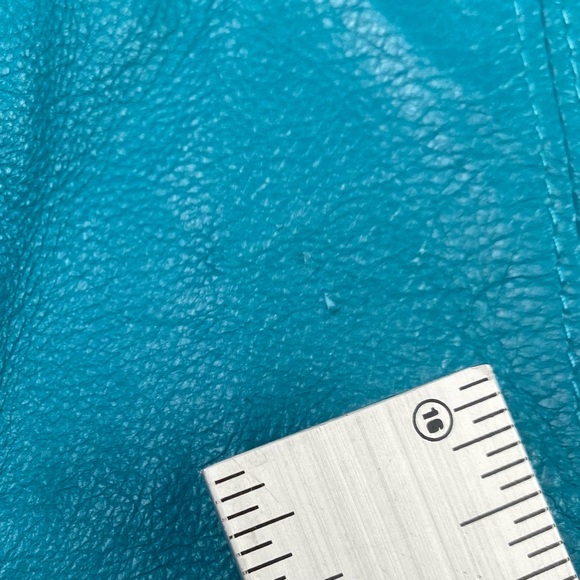 Vintage Wilsons Leather Turquoise/teal Women's Jacket L - Picture 6 of 8